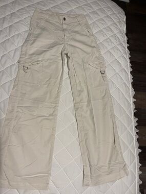 American Eagle Outfitters Beige Wide Leg Cargo Pants